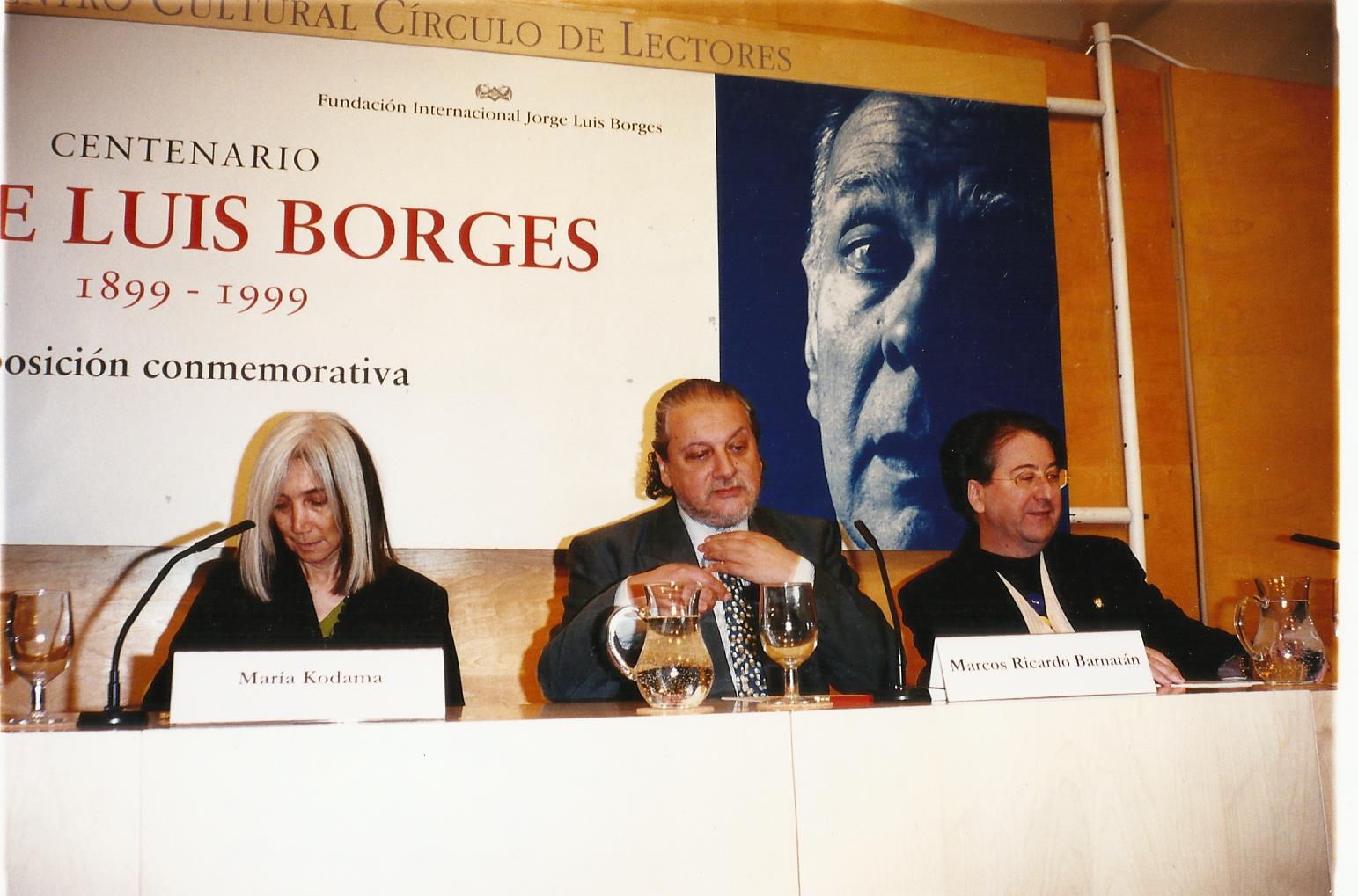 LAdeV con Barnatán y María Kodama. Madrid, 1999-