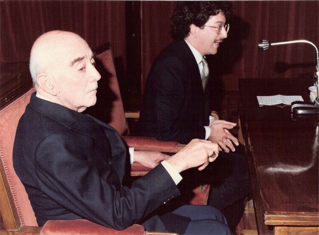Con Manuel Mújica Láinez, en Madrid, Mayo 1982